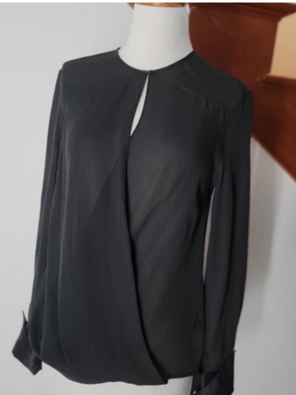 Rag & Bone silk black blouse long sleeves Size XS